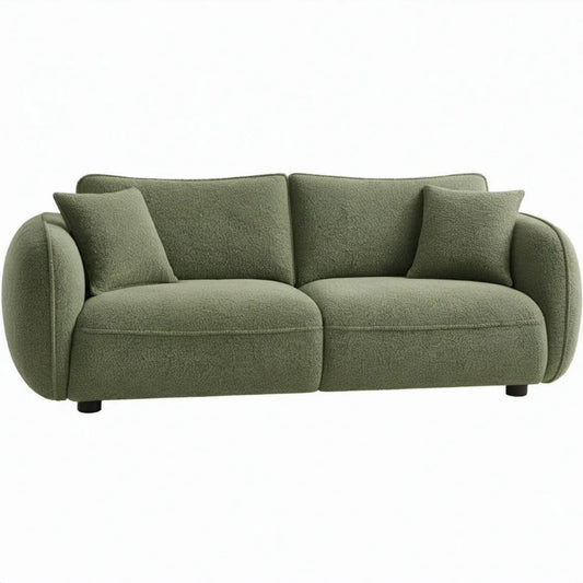 2-zitsbank met bouclé bekleding Olijfgroen 210 x 95 x 78 cm