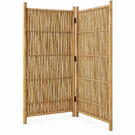 Bamboe kamerscherm met 2 panelen, naturel, 180 x 180 cm