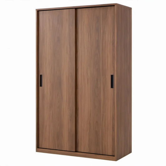Schuifdeurkast met 2 deuren, 120 x 60 x 200 cm, walnootbruin
